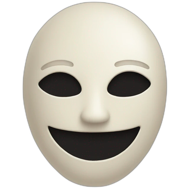 mask smiley flattened on top emoji