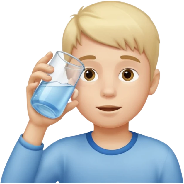 boy drinking water emoji