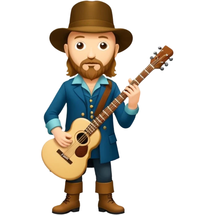 Jethro Tull (Band): A legendary British progressive rock band led by Ian Anderson, named after the 18th-century agriculturist. jethro holds an elecric guitar emoji