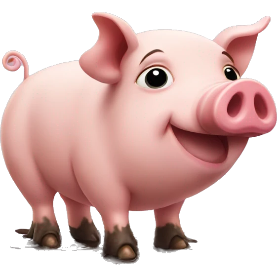 a pig with muddy feet emoji