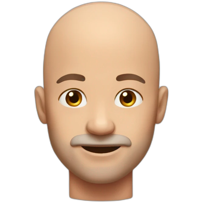 Bald man 41 year old eating meat  emoji