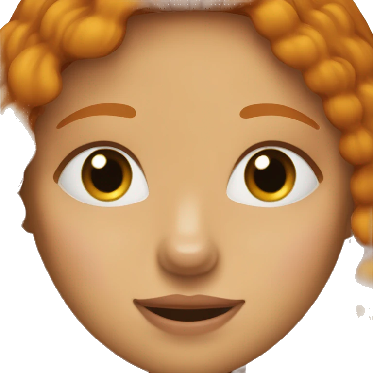 ginger-girl-with-brown-eyes-and-a-black-dog emoji