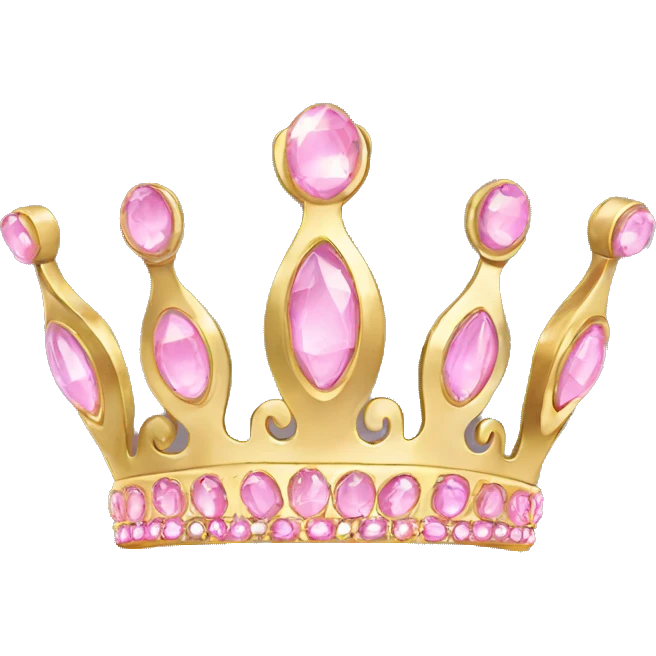 Gold tiara with light pink jewels emoji