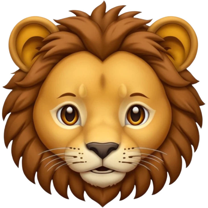 As un emoji de un león haciendo cara de malo con la melena un poco larga emoji