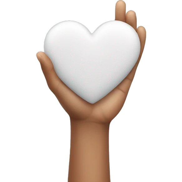 White heart in hand emoji