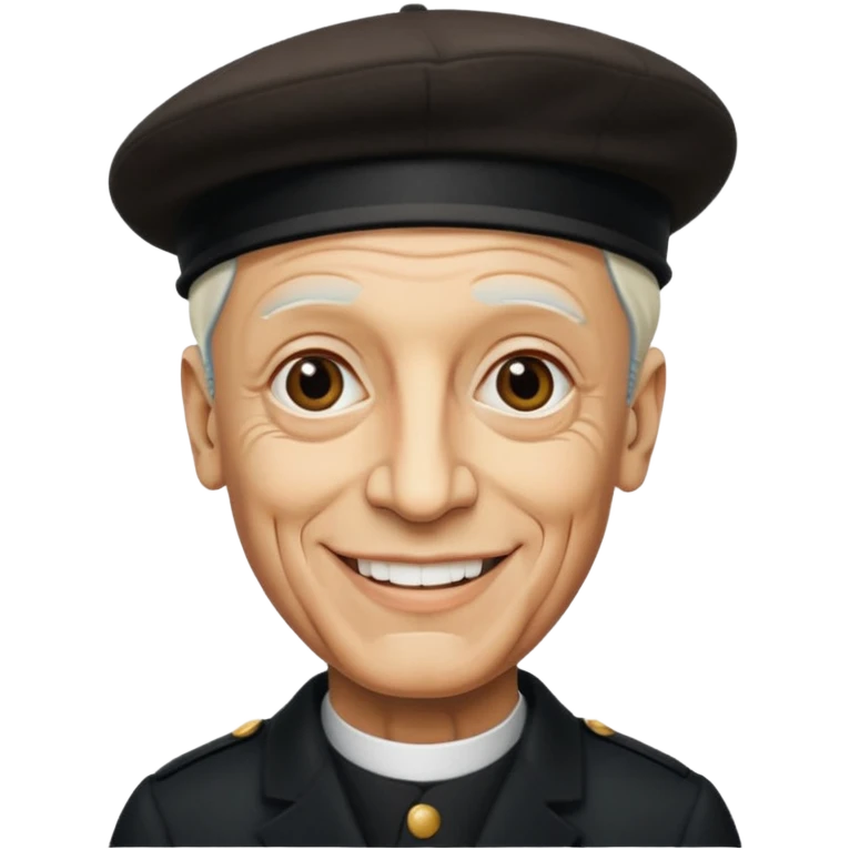 Pablo Picasso wear black berret hat emoji
