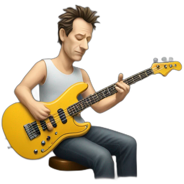 mark sandman playing on bass guitar emoji