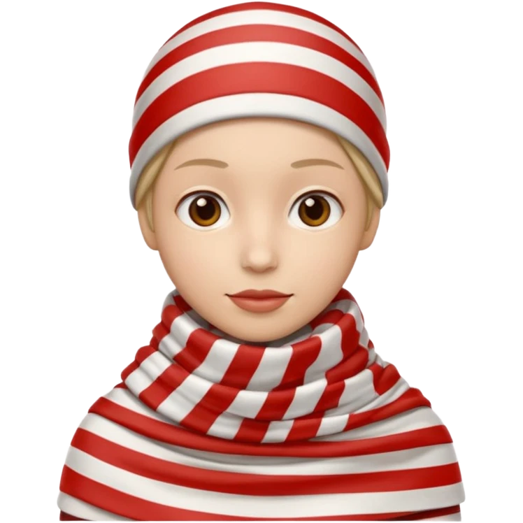 Character with striped Scarf emoji