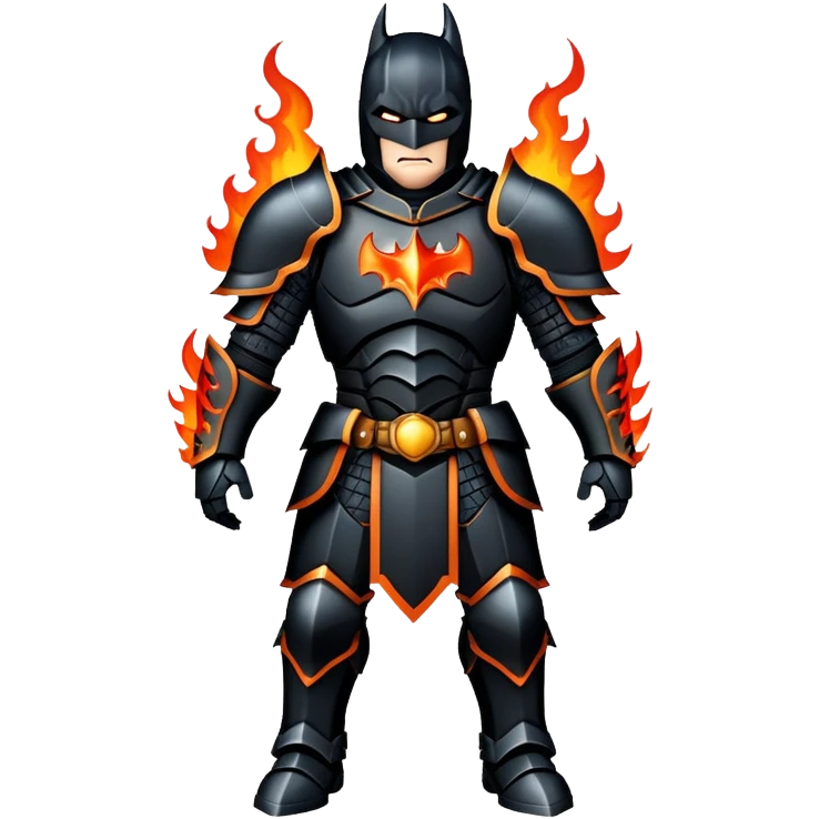 Dark knight with fire armor emoji