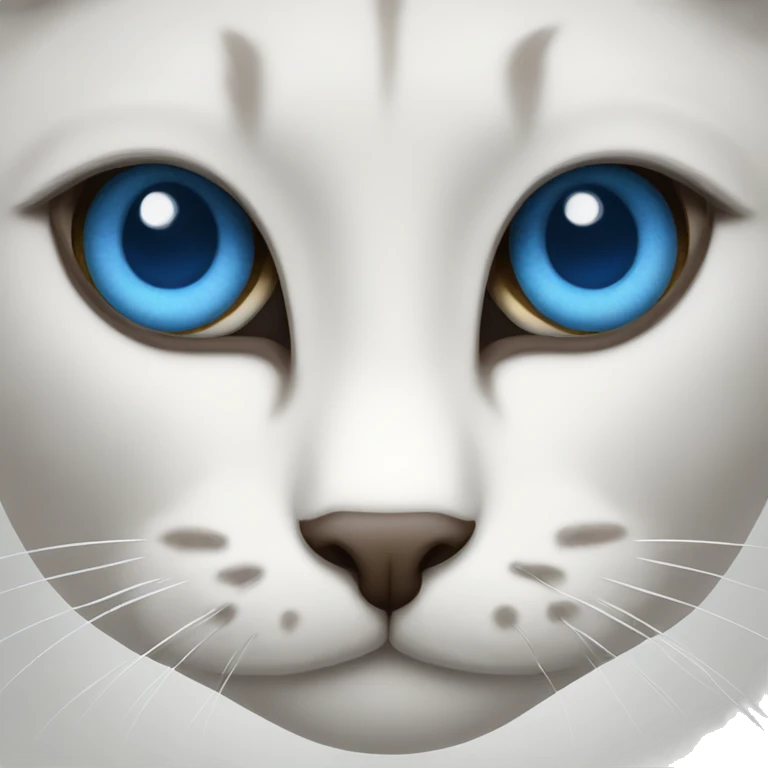 Gato blanco ojos azules emoji