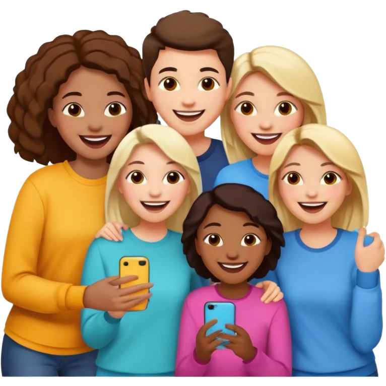 group of friends having fun together emoji