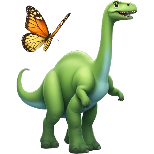 Brontosaurus with butterfly wings emoji