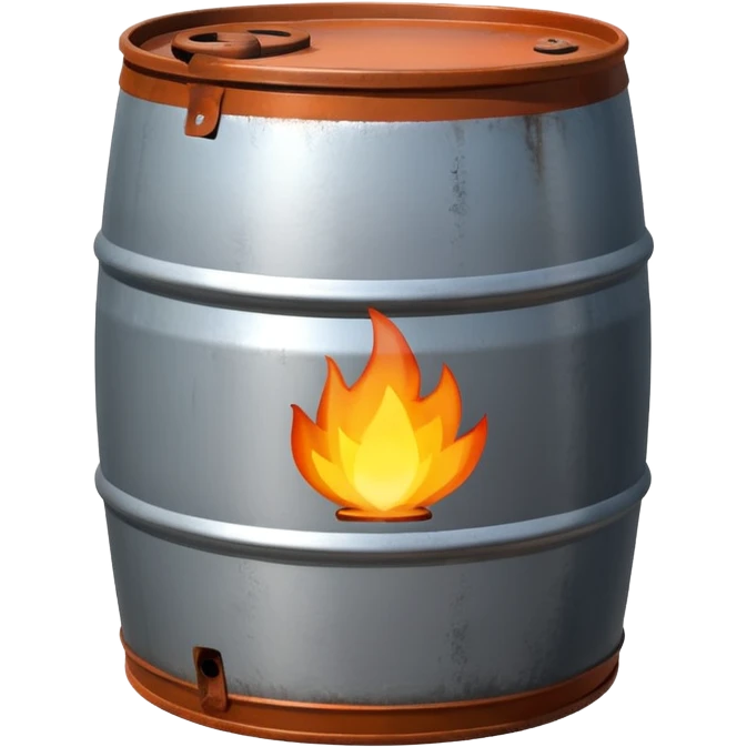 generate a realistic rust-free metal natural gas barrel emoji