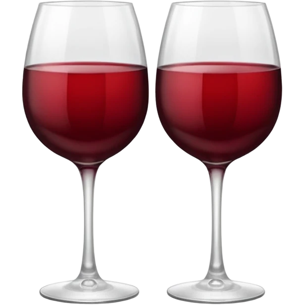 2 red wine glasses are knocked against each other emoji