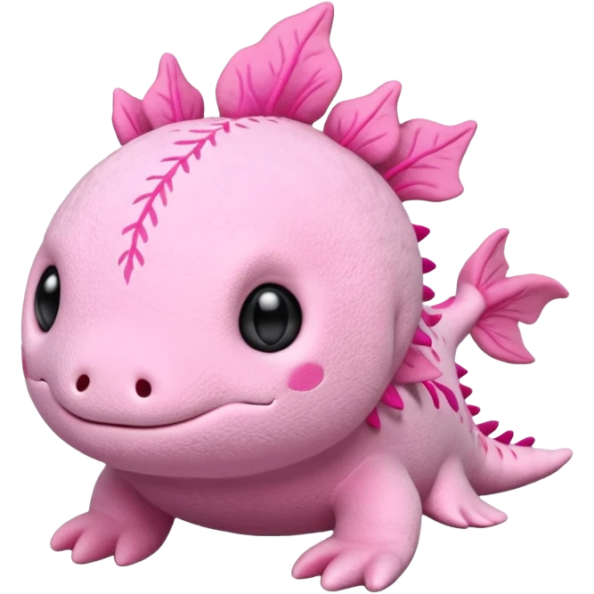 pink axolotl stuffed animla emoji