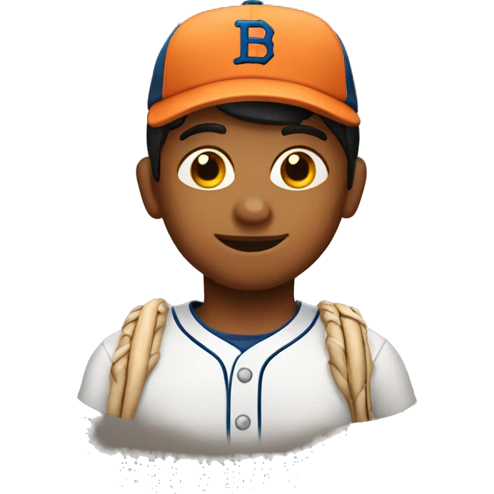 Indian kid with baseball hat emoji