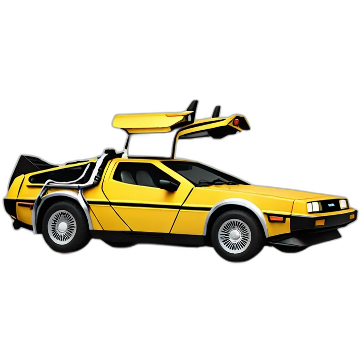 Yellow DeLorean emoji