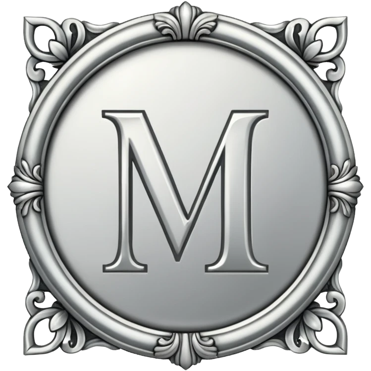m 실버 이니셜 엔틱 emoji