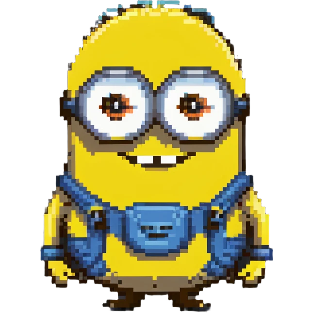 happy Minion pixel art character emoji