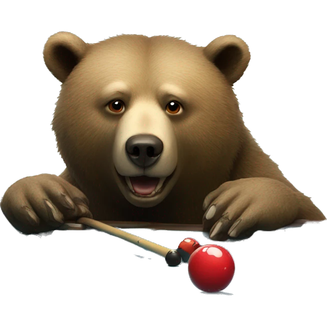 bear playing pool replace with a dog emoji