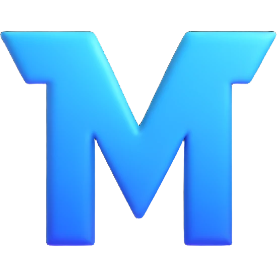 minimalist 3D logo with blue gradient emoji