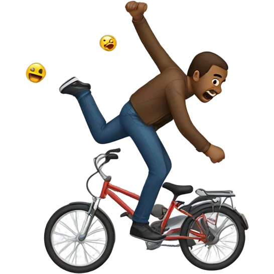 Man falling off a bike emoji