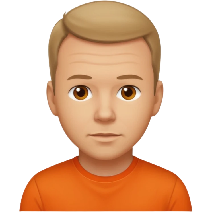 Donnie Wahlberg brown eyes,dark blonde hair, orange shirt  emoji