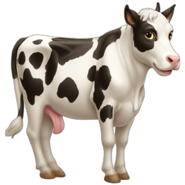 Cat on a cow emoji