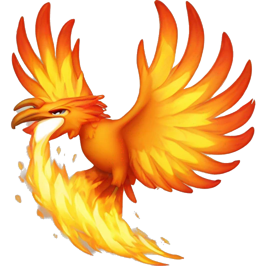 Bright fire phoenix bird  emoji