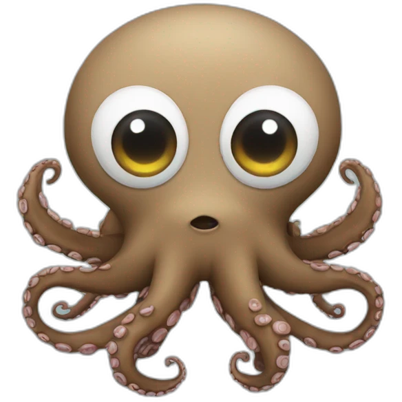 Octopus with a raccoon as a toy  emoji