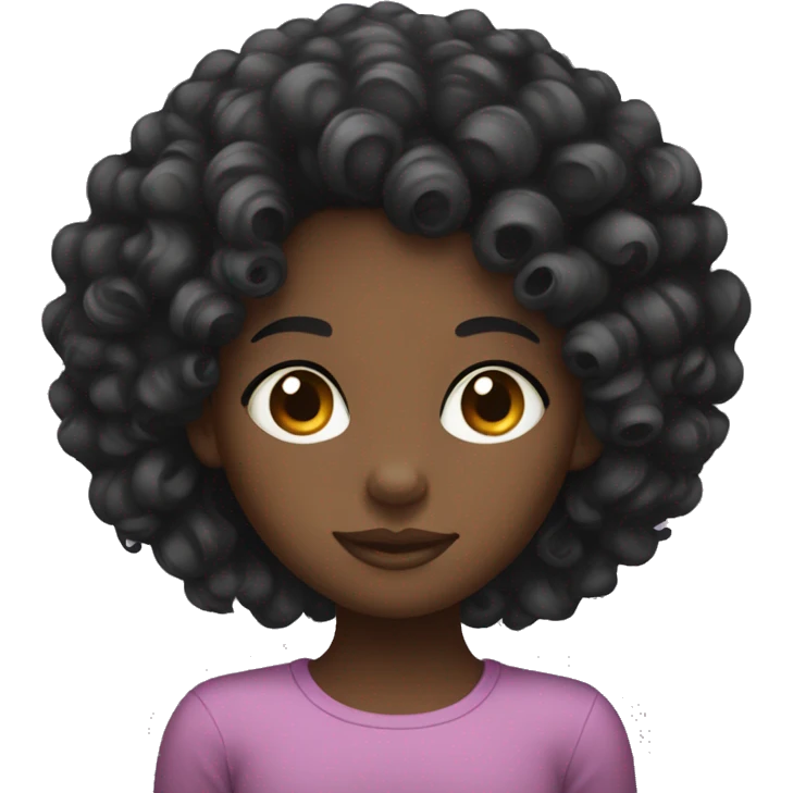 Curly hair black girl  emoji