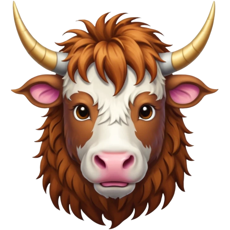 Badass Male unicorn highland cow emoji