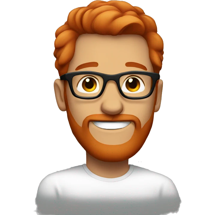 man red hair red beard black glasses smiling emoji