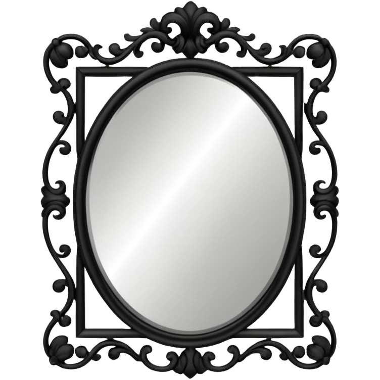 mirror with curly silhouette reflection emoji