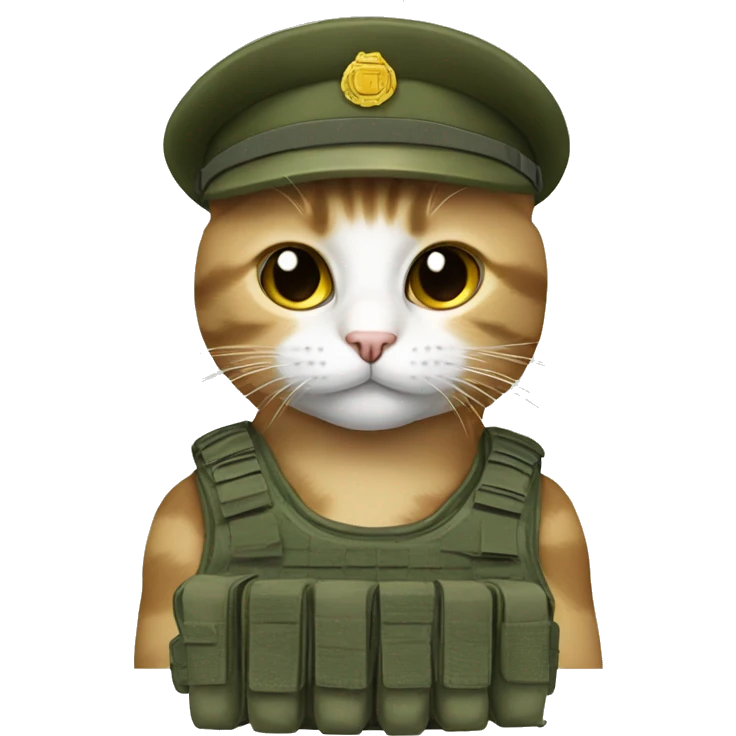cat with army gear emoji