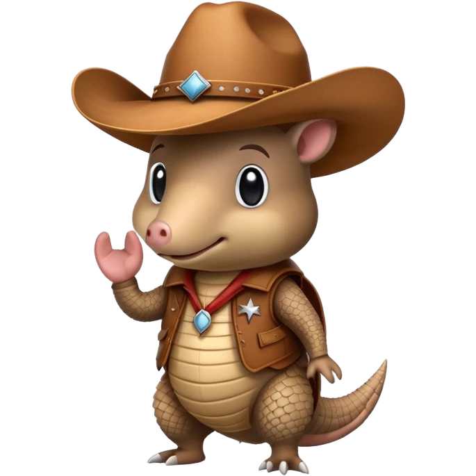 Armadillo with a cowboy hat emoji