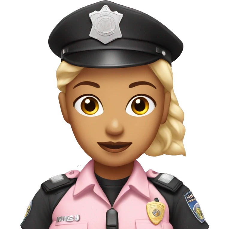 Female police officer in baby pink uniform emoji