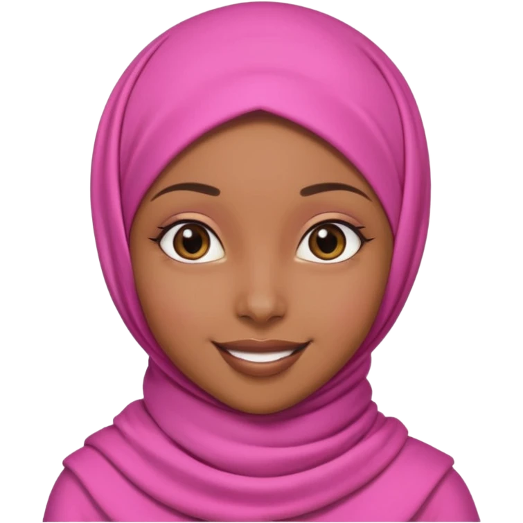 Brownskin black girl with pink hijab emoji