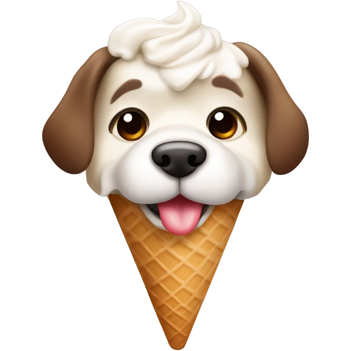 Dog licking ice cream  emoji