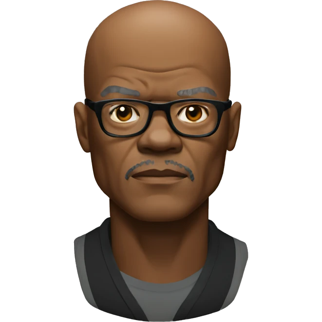 bald samuel l jackson serious emoji