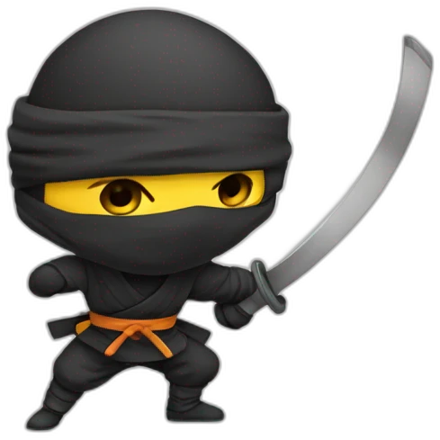 Ninja en train de dessiner emoji