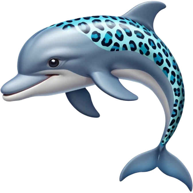 the dolphin emoji, but instead of blue skin it has leopard skin emoji