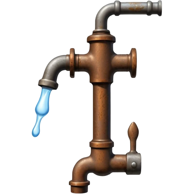 
water pouring from an OLD tap, 1980 emoji