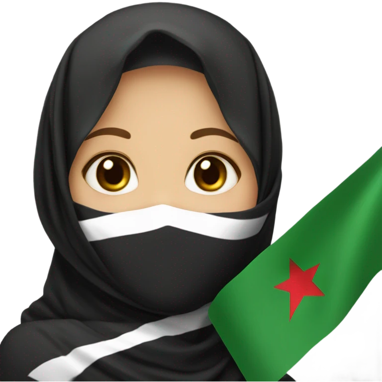 A hijabi with a free Palestine flag  emoji