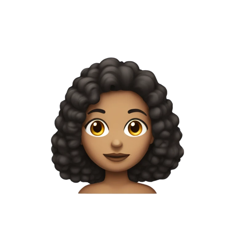 Una chica de piel morena con cabello afro corto emoji
