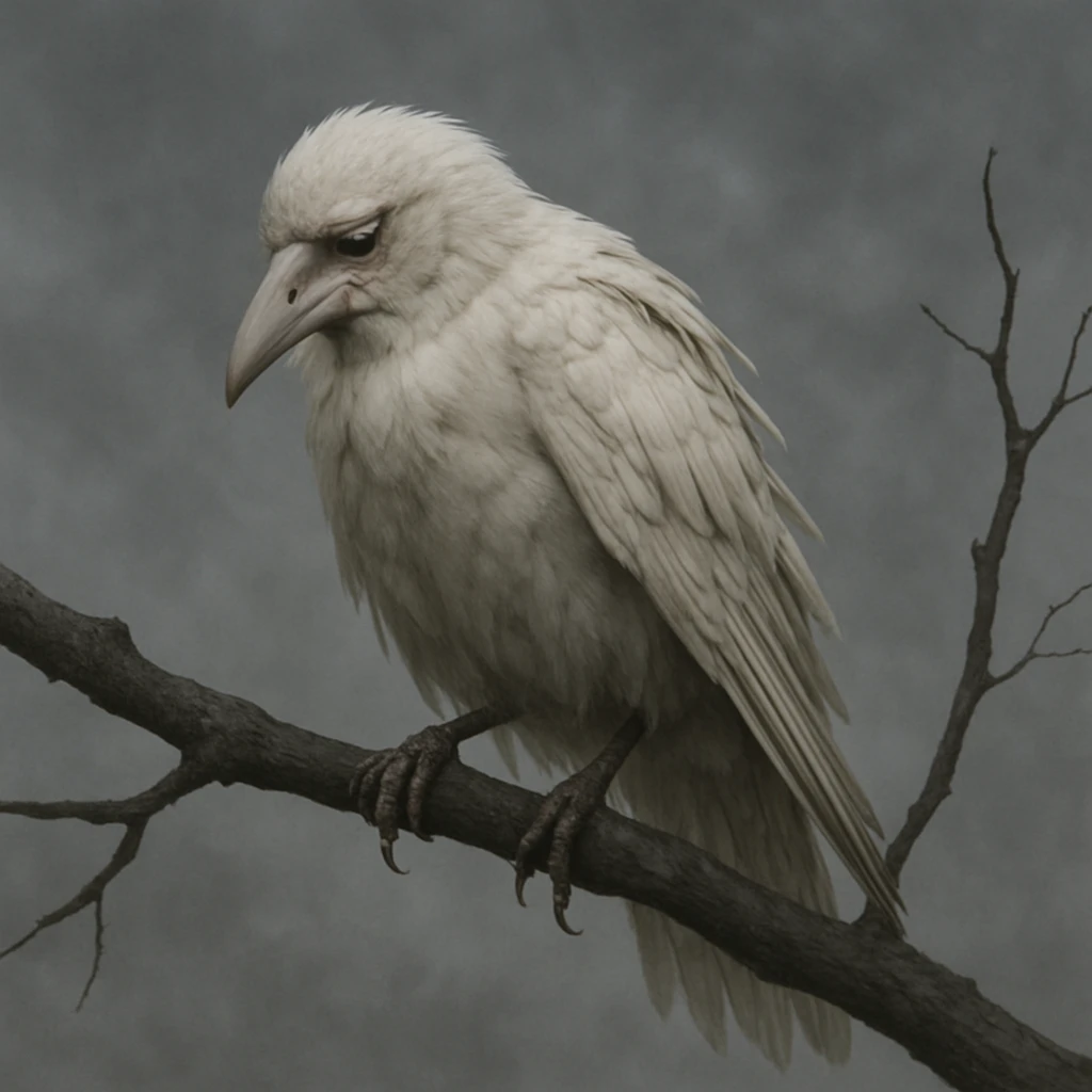 a sad white crow emoji