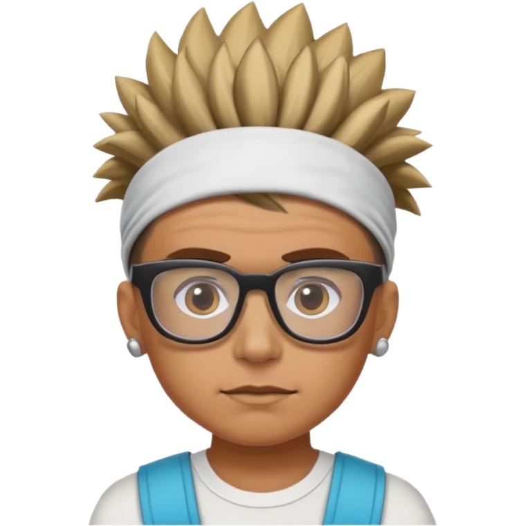 extreme mohawk person face headband glassess emoji