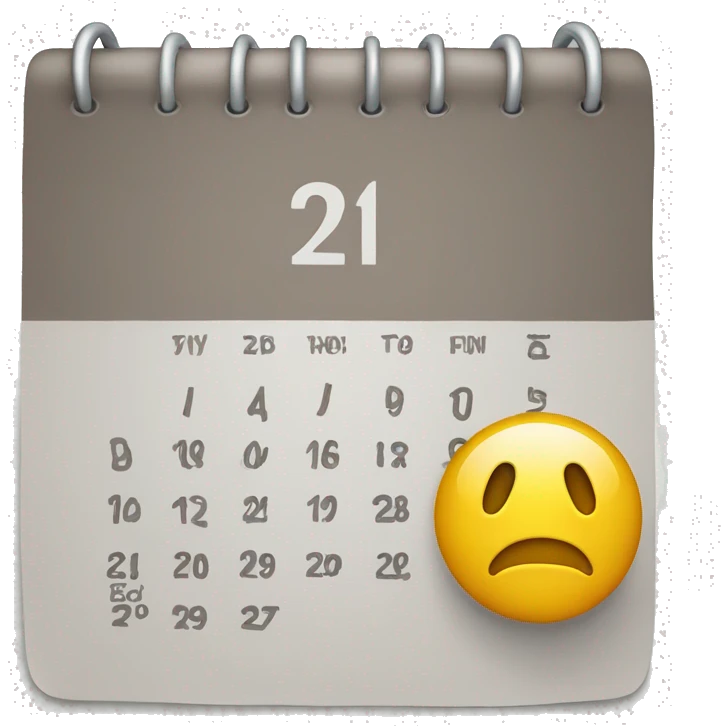 Calender with date February 21 emoji