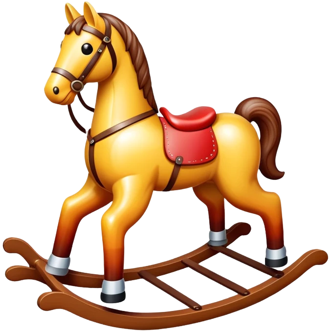 Gradient colored rocking horse toy emoji