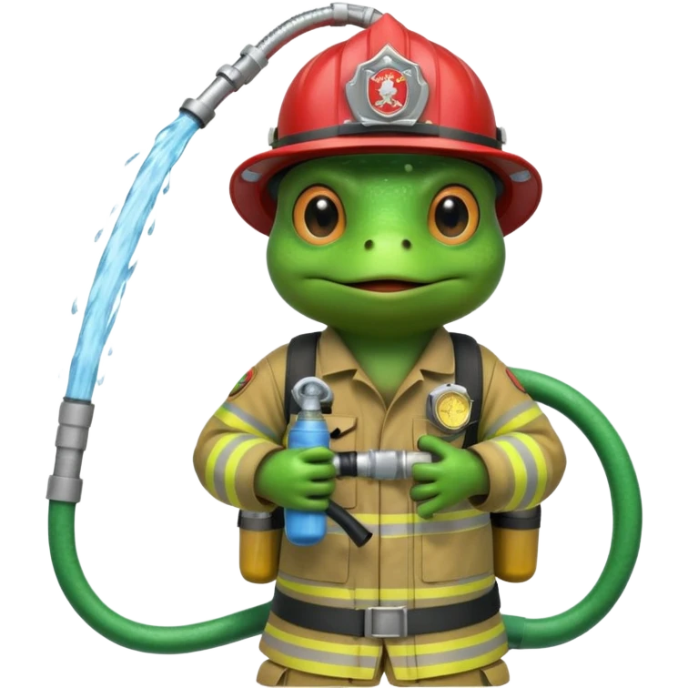 Firefighter frog emoji